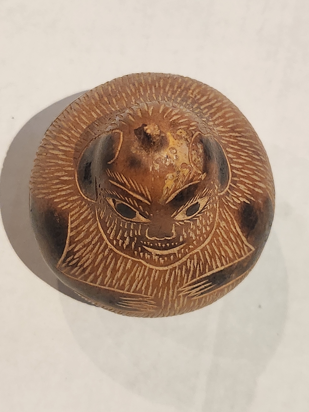 VTG Monkey Gourd Folk Art Hand Carved Etched Peruvian Decor Nature - Picture 9 of 12